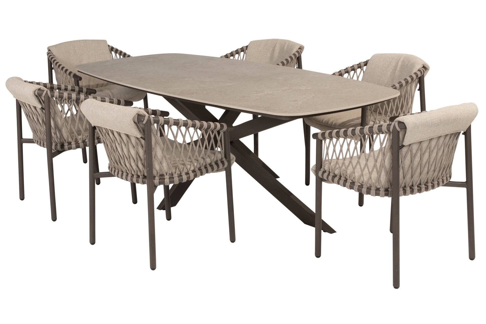 17071-91599-91600_ Allora dining set Terre with Prado barrel dining table ceramic top 240x105cm Terre 02.jpg
