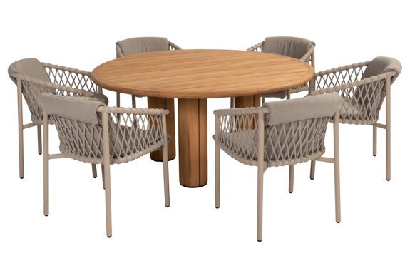 17070-91655-91669_ Allora dining set Latte with Corsica 160cm table teak 01.jpg