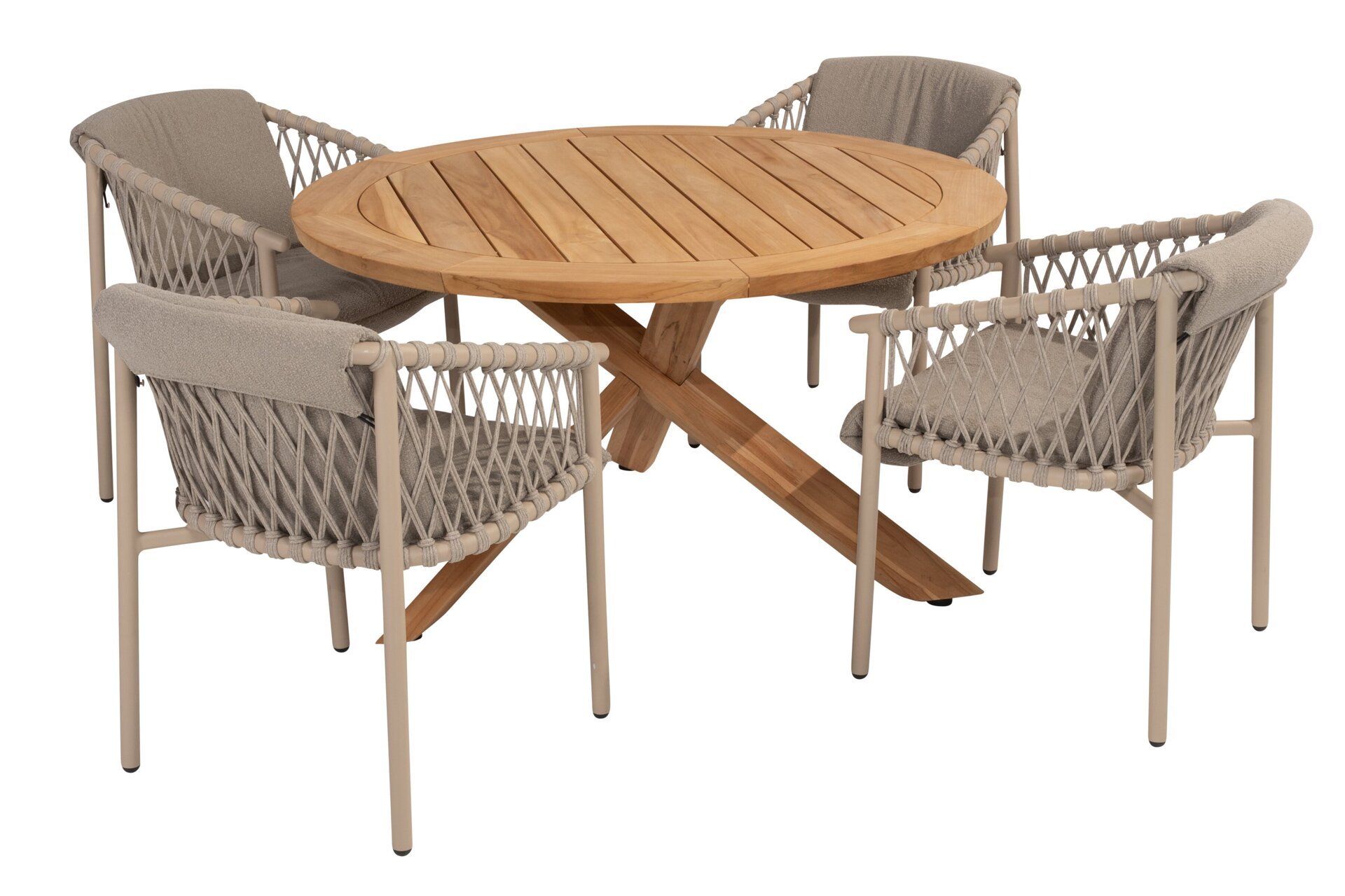 17070-91417-91499_ Allora dining set Latte with Prado dining table Teak 130cm 01.jpg