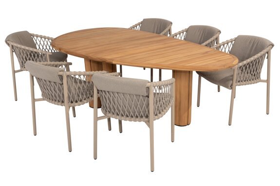 17070-91618-91669_ Allora dining set Latte with Corsica pebble shape table teak 02.jpg